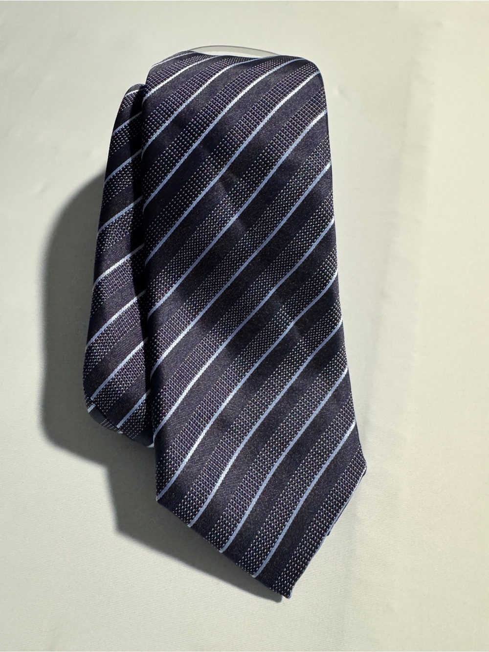 Alfani Navy Blue Vintage Striped Tie Classic Width NWT Dark and Light Blue - Picture 1 of 7